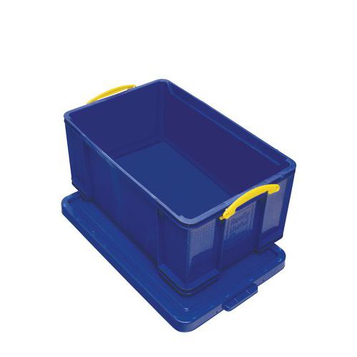 Plastové úložné boxy s víkem na klip, modré