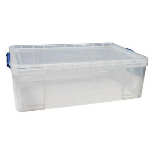Plastové úložné boxy s víkem na klip, průhledné