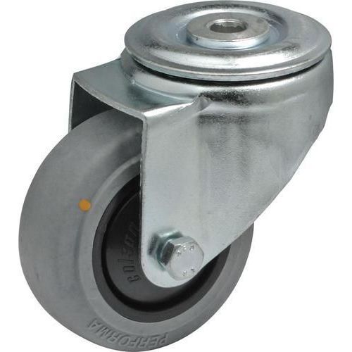 Antistatická gumová přístrojová kola se středovým otvorem, průměr 80 - 125 mm, otočná, kuličková ložiska