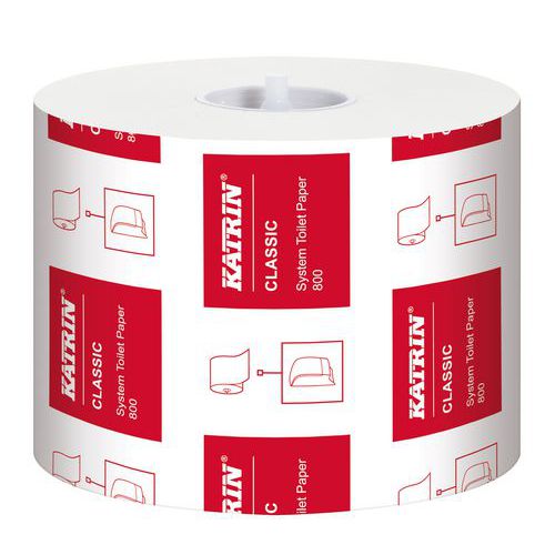 Toaletní papír Katrin System Classic 2vrstvý, 13,7 cm, 800 útržků, bílá, 36 rolí
