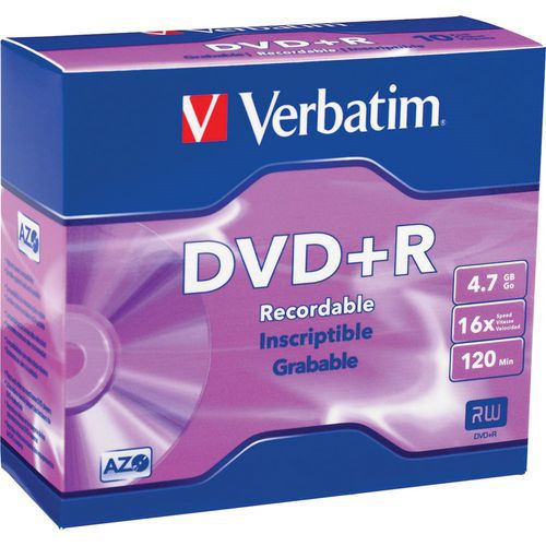 Verbatim DVD+-R/+-RW 4,7 GB 4-16x, AZO, 5 - 10 ks
