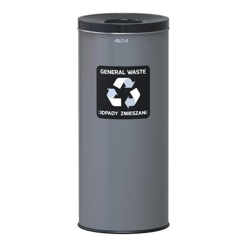 Kovové odpadkové koše EKO na tříděný odpad, objem 45 l
