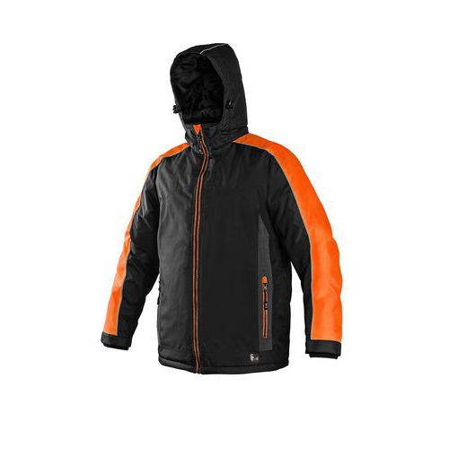 Pánská zimní bunda CXS s reflexními prvky, černá/oranžová