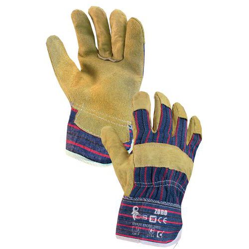 Kožené rukavice CXS, žluté/modré