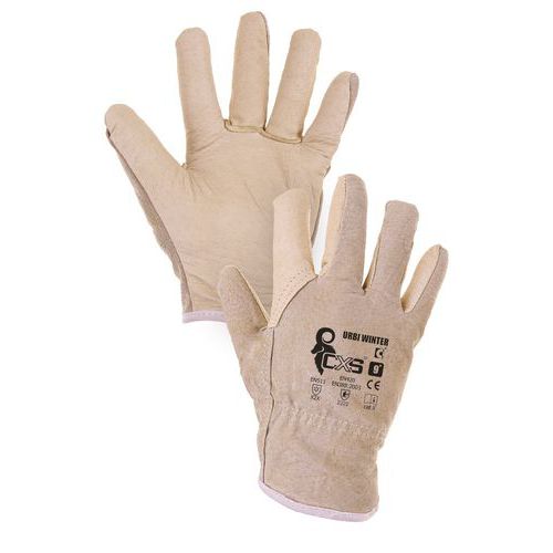 Zimní kožené rukavice CXS, béžové