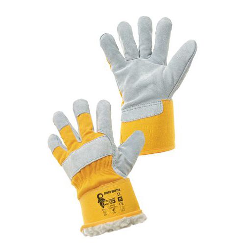 Zimní kožené rukavice CXS, žluté/bílé