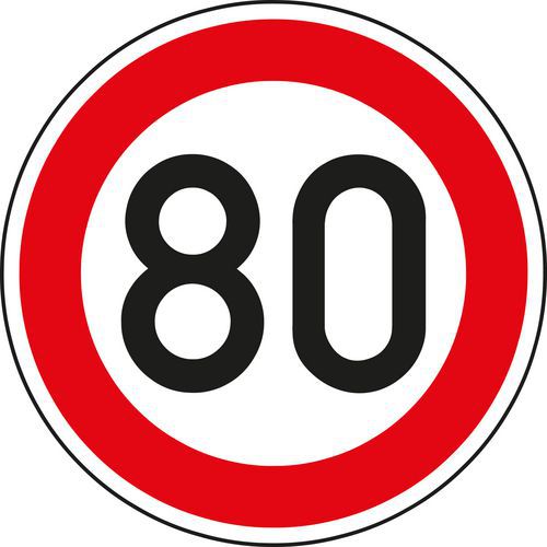 Dopravní značka Nejvyšší povolená rychlost (B20a)