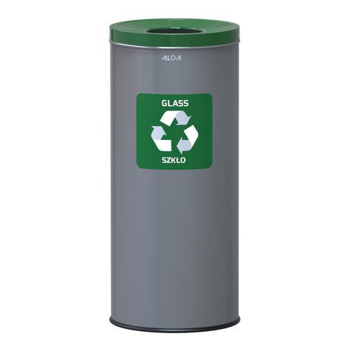 Kovové odpadkové koše EKO na tříděný odpad, objem 45 l