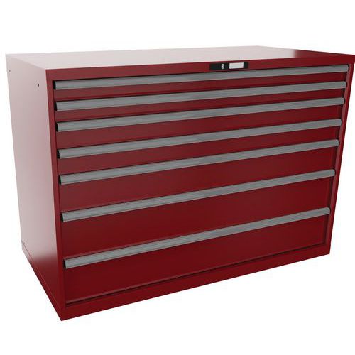 Dílenské zásuvkové skříňe Lista, 1431x725x1000 mm, 5, 7 nebo 8 zásuvek