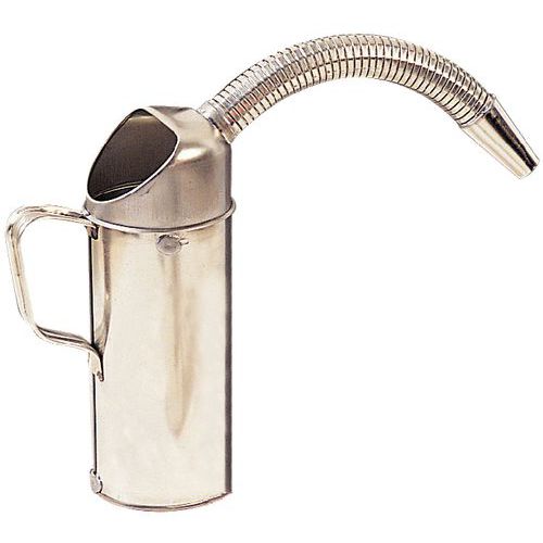 Odměrka z bílého plechu s flexibilní kovovou hubicí - Pressol