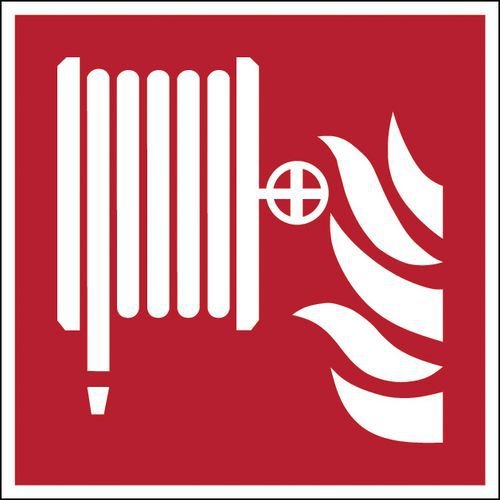 Čtvercové požární bezpečnostní značky – Naviják požární hadice, polypropylen