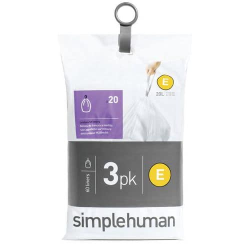 Pytle na odpadky do odpadkových košů Pocket Liner 20 l (E) – Simplehuman