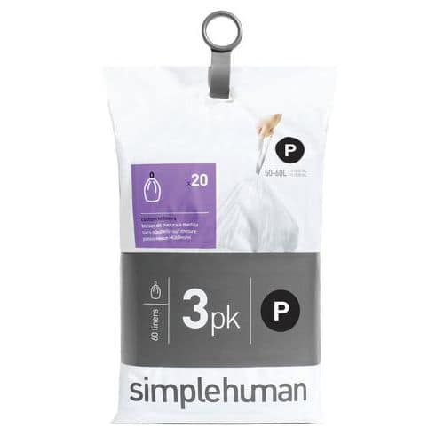 Pytle na odpadky do odpadkových košů Pocket Liner 50–60 l (P) – Simplehuman