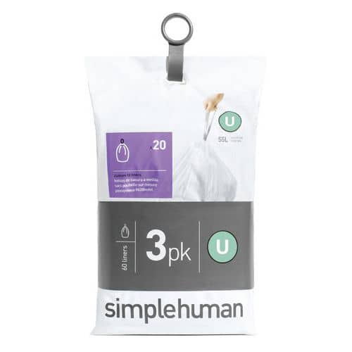 Pytle na odpadky do odpadkových košů Pocket Liner 55 l (U) – Simplehuman