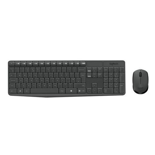 Set bezdrátové klávesnice a myši Logitech MK235, CZ/SK, černý