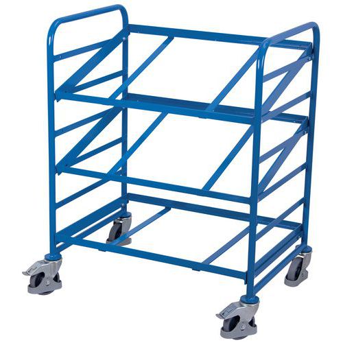 Policové vozíky Euro na přepravky se šikmými policemi, 3 police, 93,5 x 66,5 x 112,5 cm Policové vozíky Euro na přepravky se šikmými policemi, 3 police, 93,5 x 66,5 x 112,5 cm