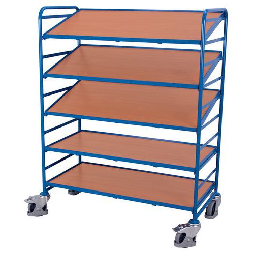 Policové vozíky Euro se šikmými policemi, 5 polic, 135 x 66,5 x 170 cm Policové vozíky Euro se šikmými policemi, 5 polic, 135 x 66,5 x 170 cm
