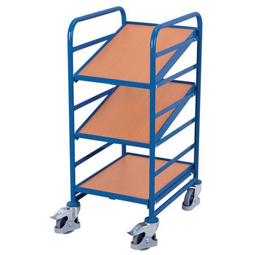 Policové vozíky Euro se šikmými policemi, 3 police, 52 x 66,5 x 116 cm Policové vozíky Euro se šikmými policemi, 3 police, 52 x 66,5 x 116 cm
