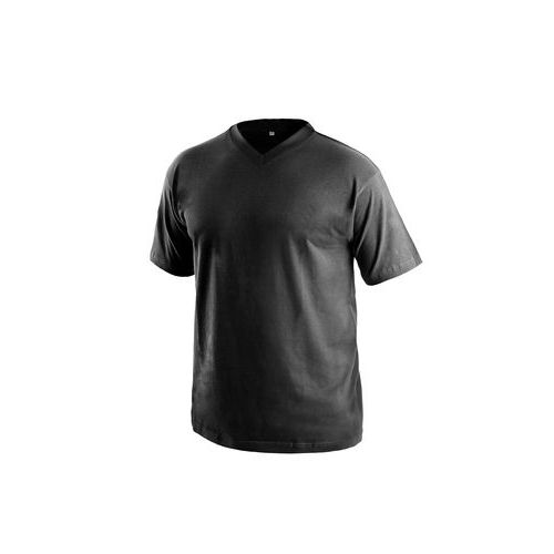Tričko s krátkým rukávem DALTON, výstřih do V, černá