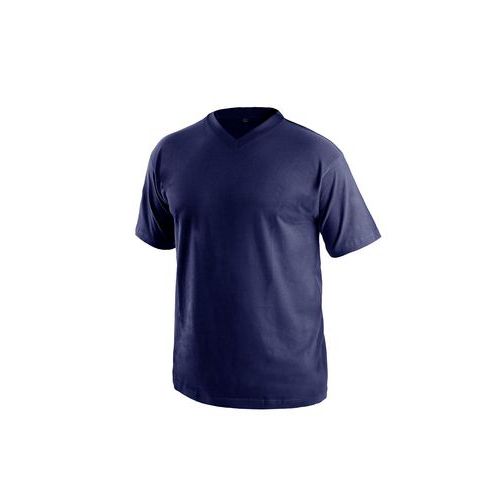 Tričko s krátkým rukávem DALTON, výstřih do V, tmavě modrá