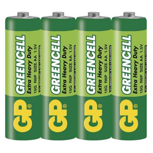 Zinkochloridová baterie GP Greencell R6 (AA) fólie