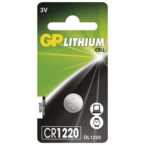 Lithiová knoflíková baterie GP CR1220, blistr