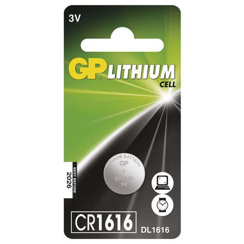 Lithiová knoflíková baterie GP CR1616, blistr