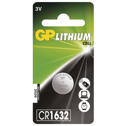 Lithiová knoflíková baterie GP CR1632, blistr