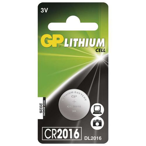 Lithiová knoflíková baterie GP CR2016, blistr