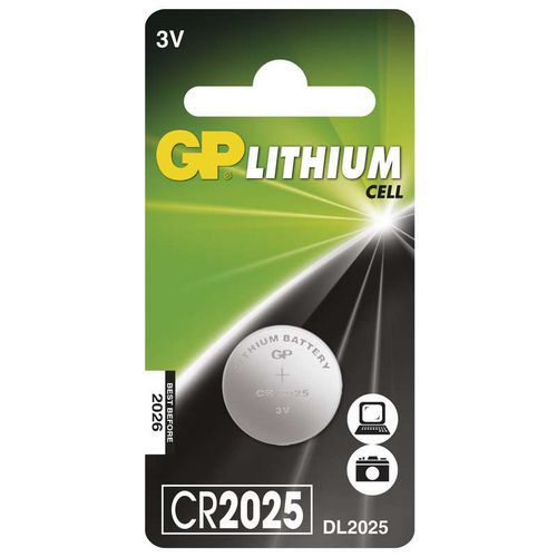 Lithiová knoflíková baterie GP CR2025, blistr