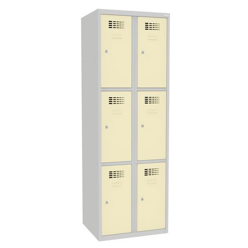 Svařované šatní skříně Rob, 6 boxů, cylindrický zámek