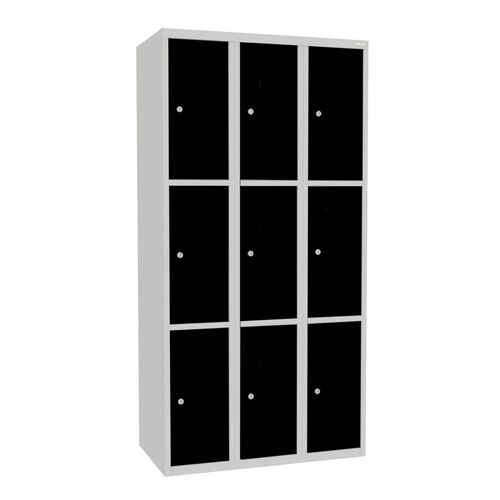 Svařované šatní skříně Jeff, 9 boxů, cylindrický zámek