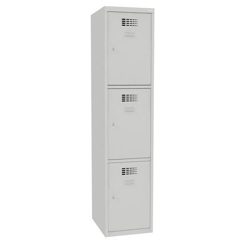 Svařované šatní skříně Joe, 3 boxy, cylindrický zámek