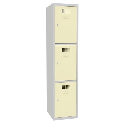 Svařované šatní skříně Joe, 3 boxy, cylindrický zámek