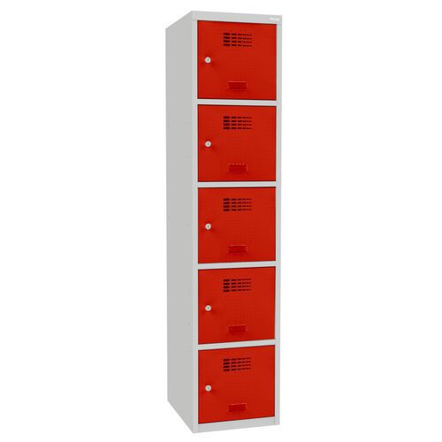Svařované šatní skříně Lucas, 5 boxů, cylindrický zámek