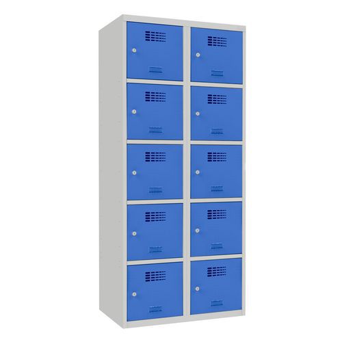 Svařované šatní skříně Samuel, 10 boxů, cylindrický zámek