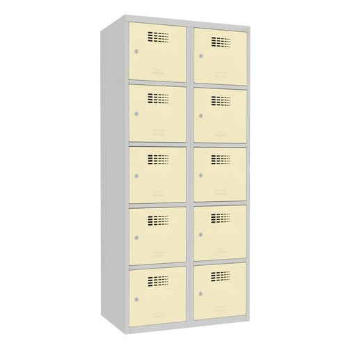 Svařované šatní skříně Samuel, 10 boxů, cylindrický zámek