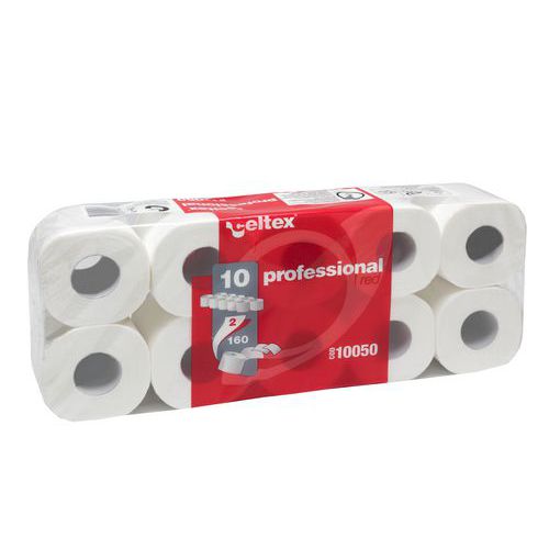 Toaletní papír Celtex Professional 2vrstvý, 11 cm, 17,6 m, 100 % bílá, 10 rolí