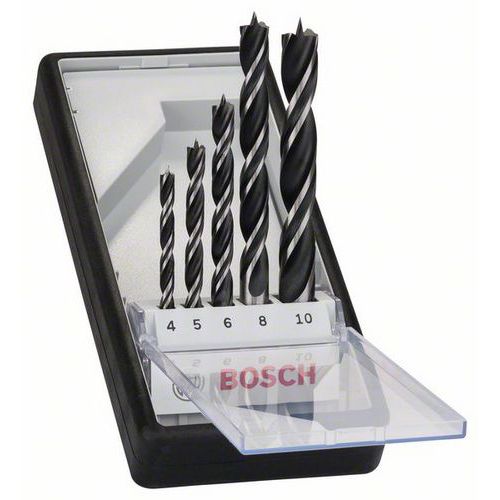 Bosch - Sada spirálových vrtáků do dřeva Robust Line, 5dílná 4, 5, 6, 8, 10 mm