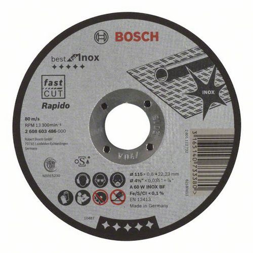 Bosch - Řezné kotouče na nerezovou ocel, rovné Best for Inox - Rapido