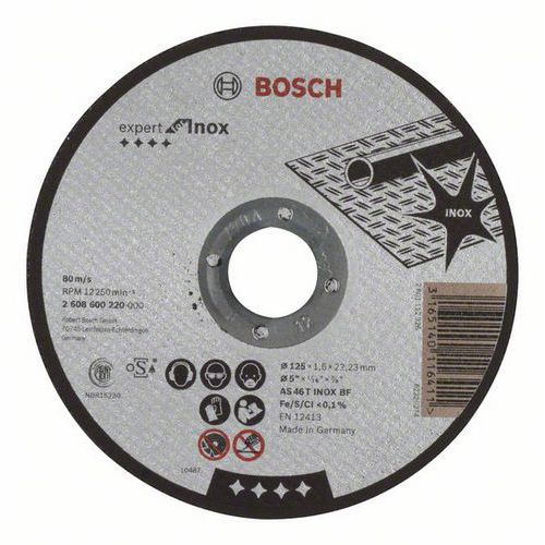 Bosch - Řezné kotouče na nerezovou ocel, rovné Expert for Inox