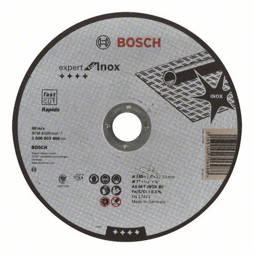 Bosch - Řezné kotouče na nerezovou ocel, rovné Expert for Inox - Rapido