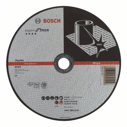 Bosch - Řezné kotouče na nerezovou ocel, rovné Expert for Inox - Rapido