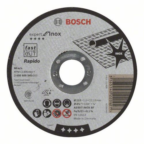 Bosch - Řezné kotouče na nerezovou ocel, rovné Expert for Inox - Rapido