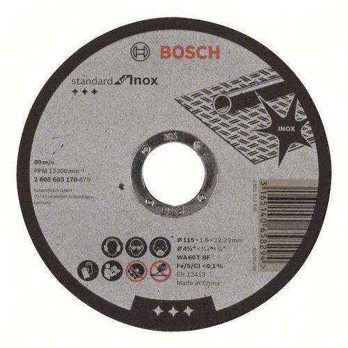 Bosch - Řezné kotouče na nerezovou ocel, rovné Standard for Inox