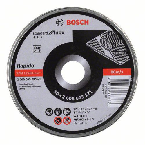 Bosch - Řezné kotouče na nerezovou ocel, rovné Standard for Inox - Rapido