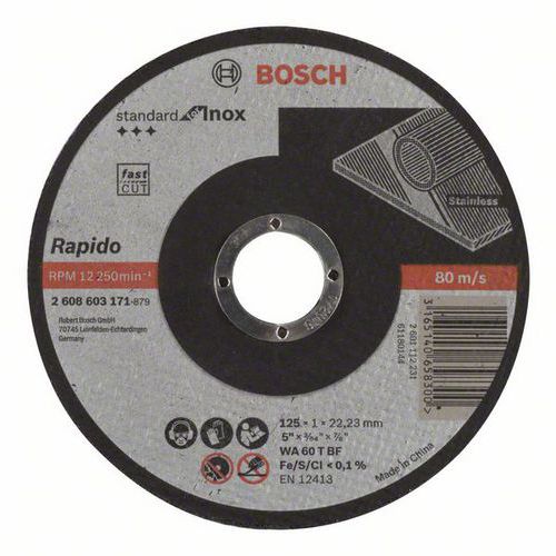 Bosch - Řezné kotouče na nerezovou ocel, rovné Standard for Inox - Rapido