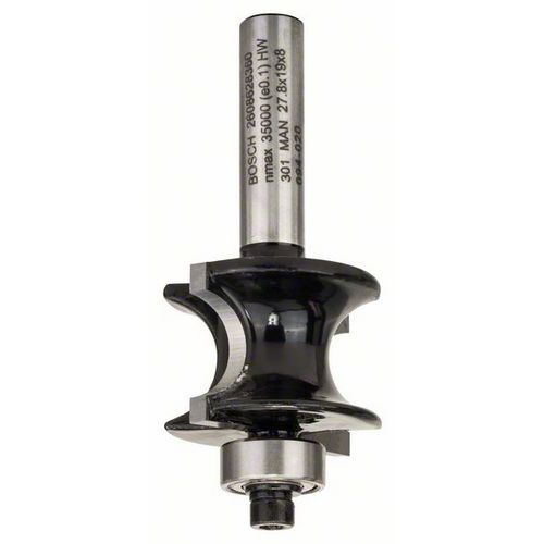 Bosch - Fréza na půlkruhový profil 8 mm, R1 6 mm, L 19 mm, G 63 mm