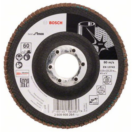 Bosch - Lamelové brusné kotouče X581, Best for Inox, lomené provedení - EN 13743