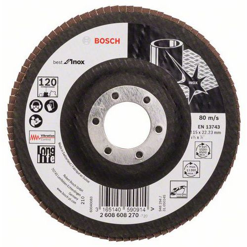 Bosch - Lamelové brusné kotouče X581, Best for Inox, rovné provedení, sklolaminátový opěrný talíř Bosch - Lamelové brusné kotouče X581, Best for Inox, rovné provedení, sklolaminátový opěrný talíř